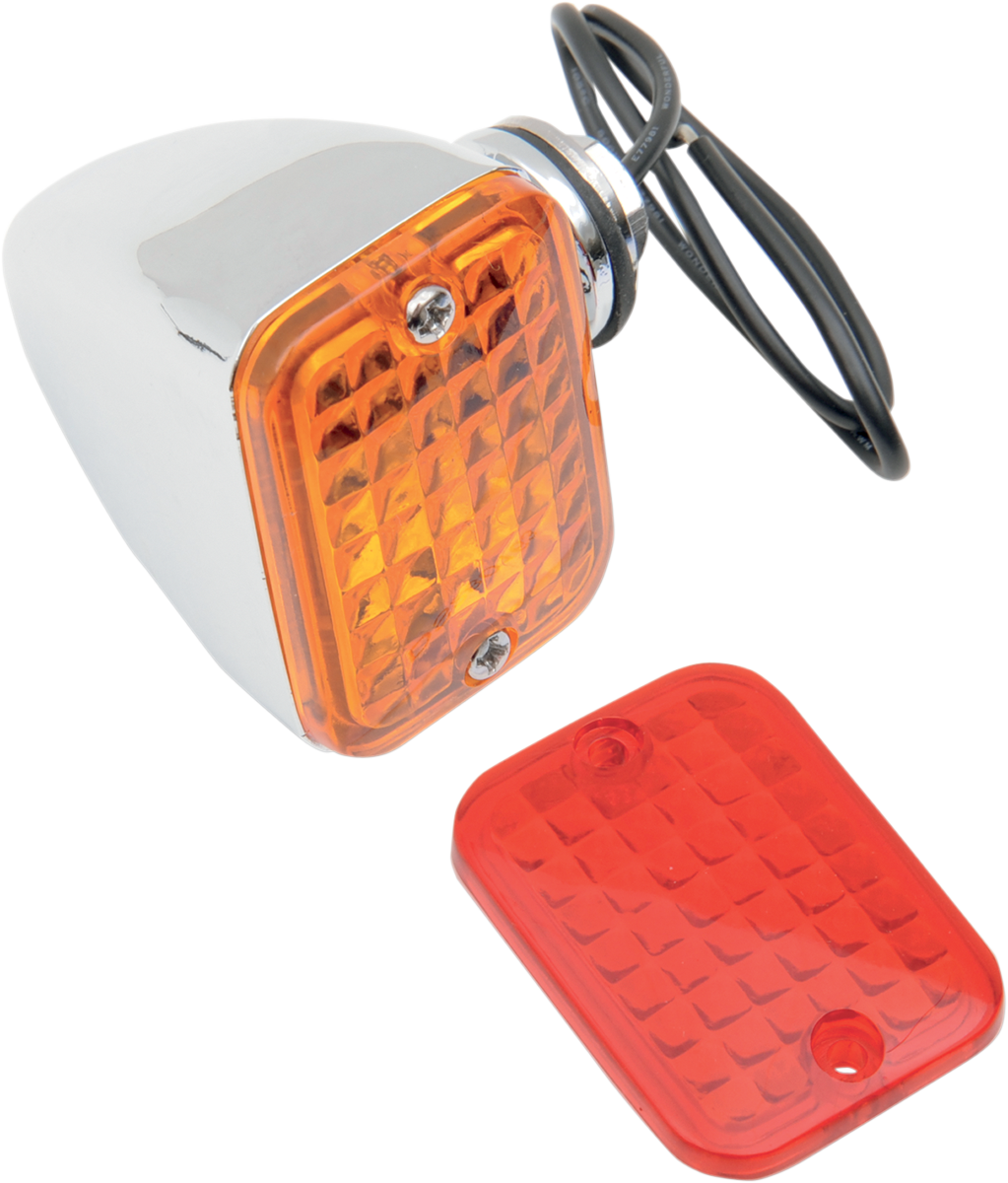 Rectangular Market Light - Single Filament - Amber/Red