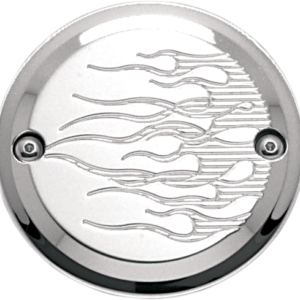 Points Cover - Flame - 2 Hole - Chrome