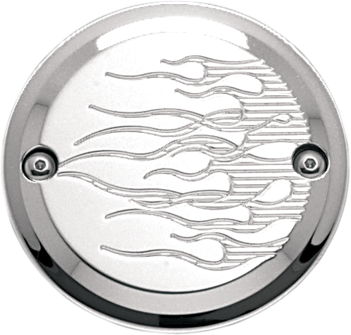 Points Cover - Flame - 2 Hole - Chrome