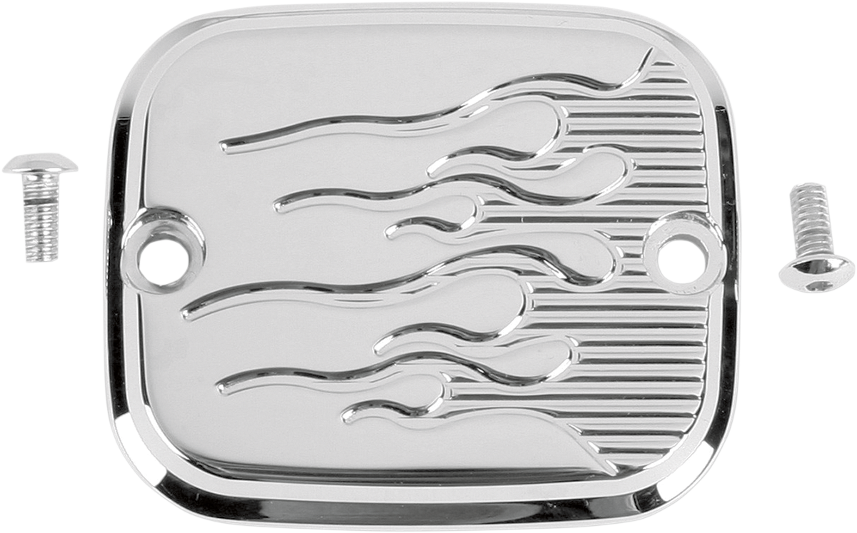 Master Cylinder Cover - Brake - Front - Flame - Chrome
