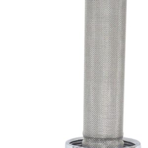 Round Fuel Valve - Flamed Chrome - 22 mm