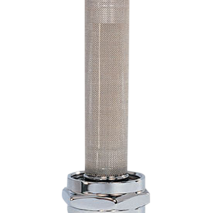 Round Fuel Valve - Grooved Chrome - 22 mm