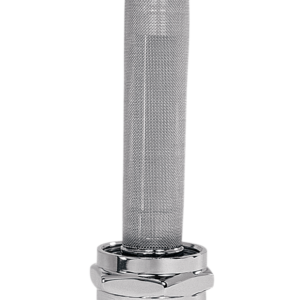 Round Fuel Valve - Grooved Chrome - 22 mm