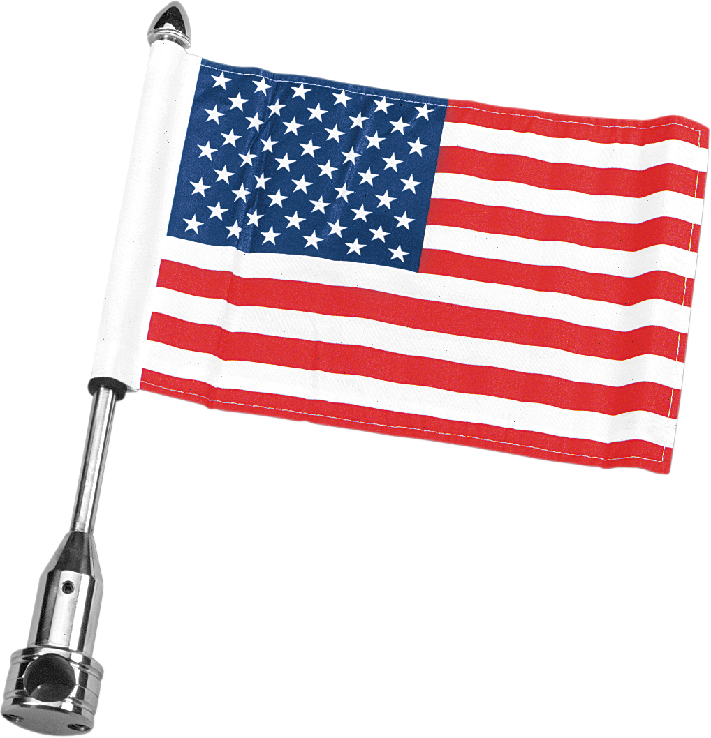 Saddle Bag Flag Mount - 3/4" Bar - With 6" X 9" USA Flag