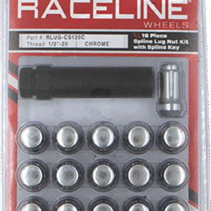 Lug Nuts - Spline Socket - 1/2"-20 - with Spline Key - Chrome - 16 Pack