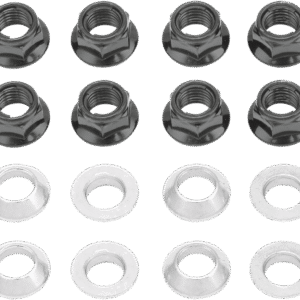 Flange Lug Nut - Locking - Silver - 8-Pack