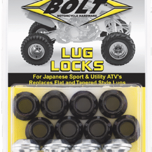 Flange Lug Nut - Locking - Black - 8-Pack