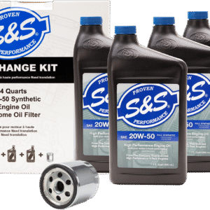 Oil Change Kit - Chrome Filter - '84-'99 Big Twin/'86-'17 Sportster - 4 US quarts