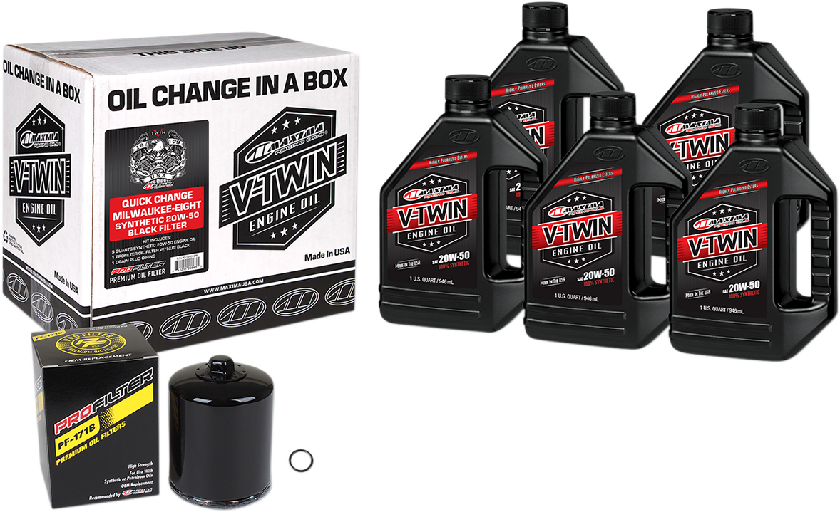 Quick Change M8 Synthetic 20W-50 Oil Change Kit - Black Filter