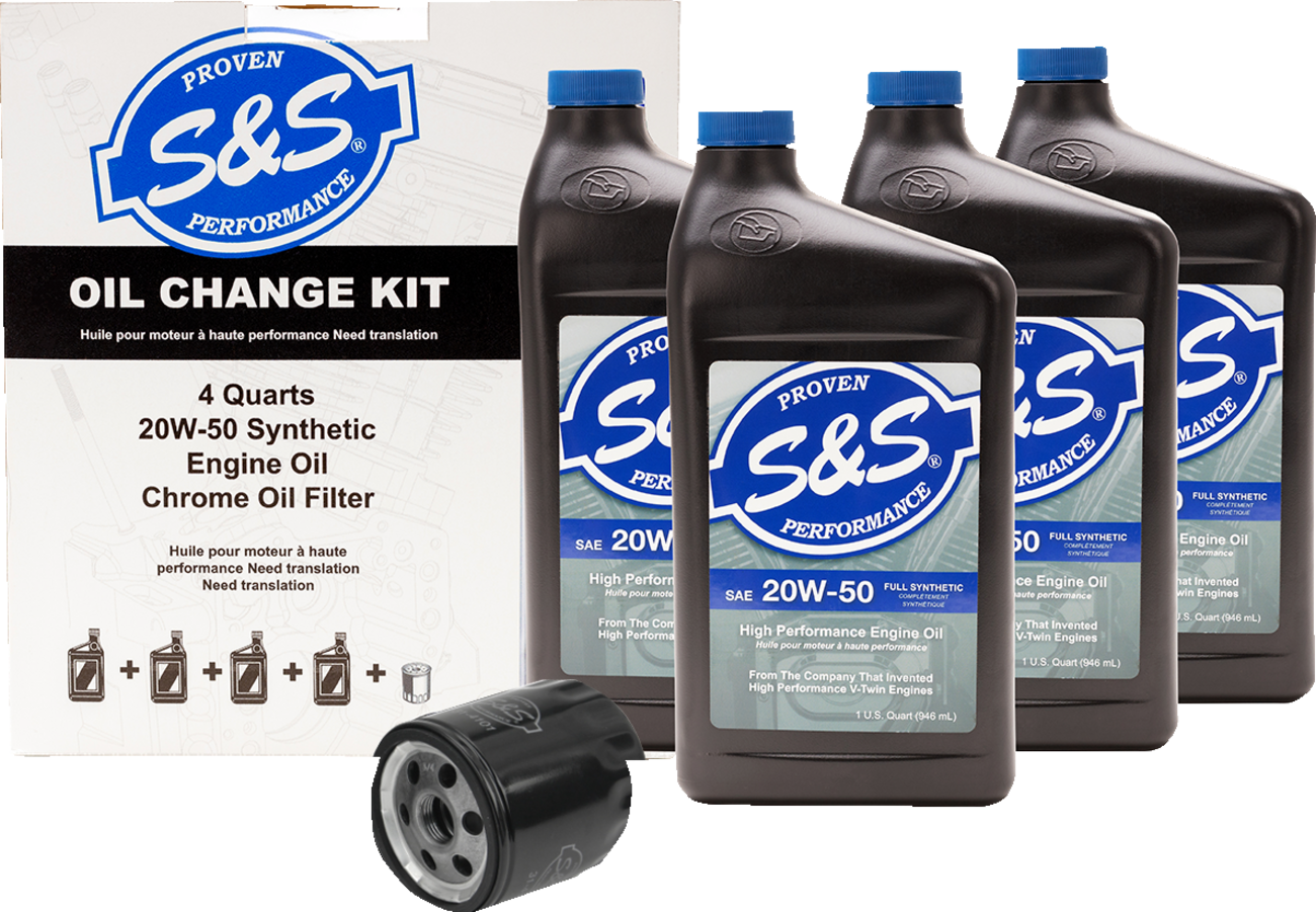 Oil Change Kit - Black Filter - '99-'17 Twin Cam - 4 US quarts