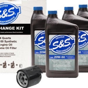 Oil Change Kit - Black Filter - '84-'99 Big Twin/'86-'17 Sportster - 4 US quarts