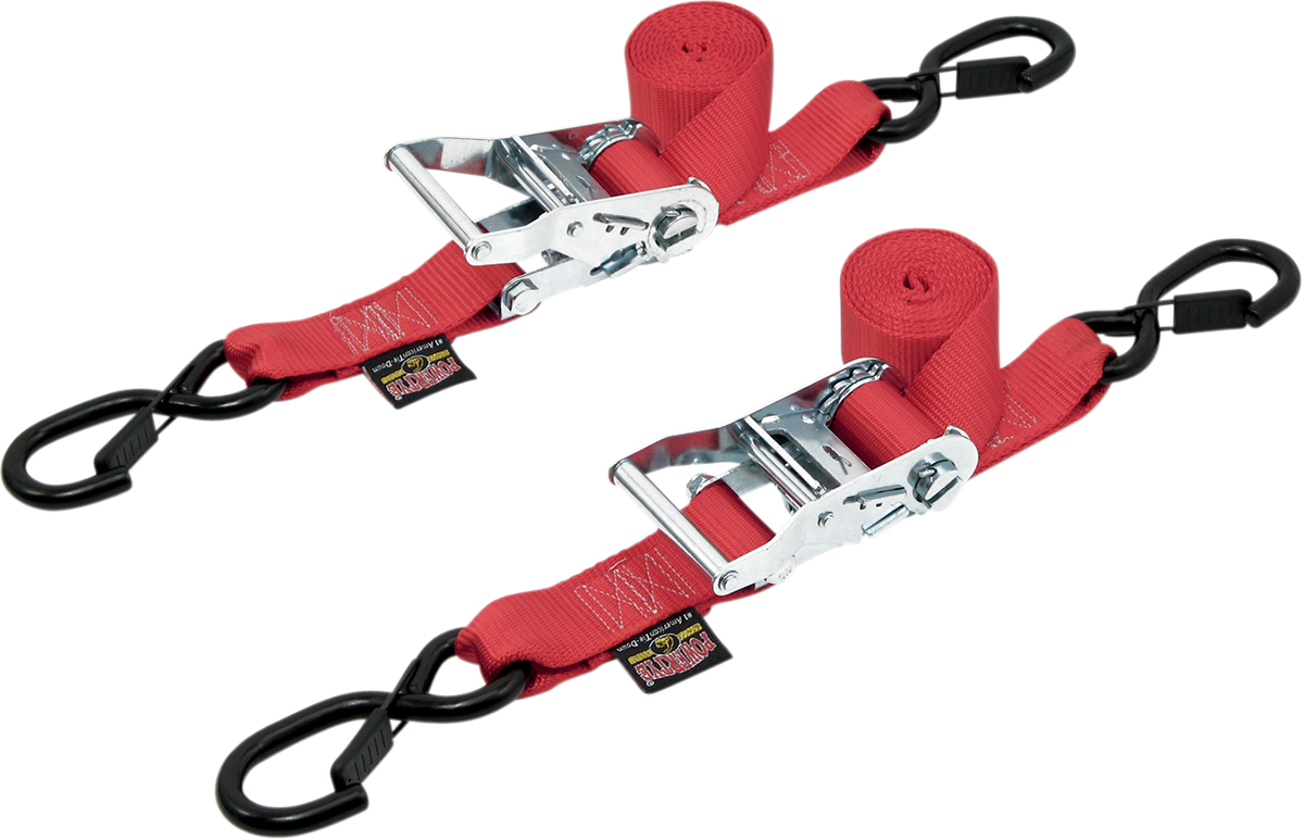 Ratchet Tie-Downs - 1-1/2" x 6-1/2' - Red
