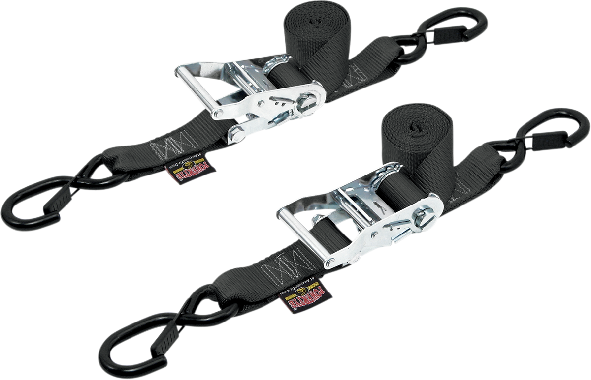 Ratchet Tie-Downs - 1-1/2" x 6-1/2' - Black