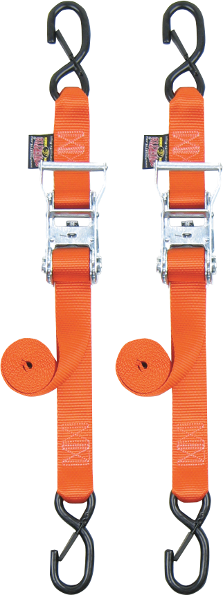 Ratchet Tie-Downs - 1-1/2" x 6-1/2' - Orange