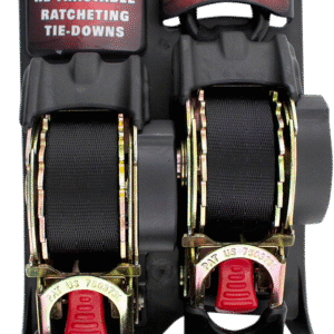 Retractable Ratchet Tie-Downs - 10' - Black