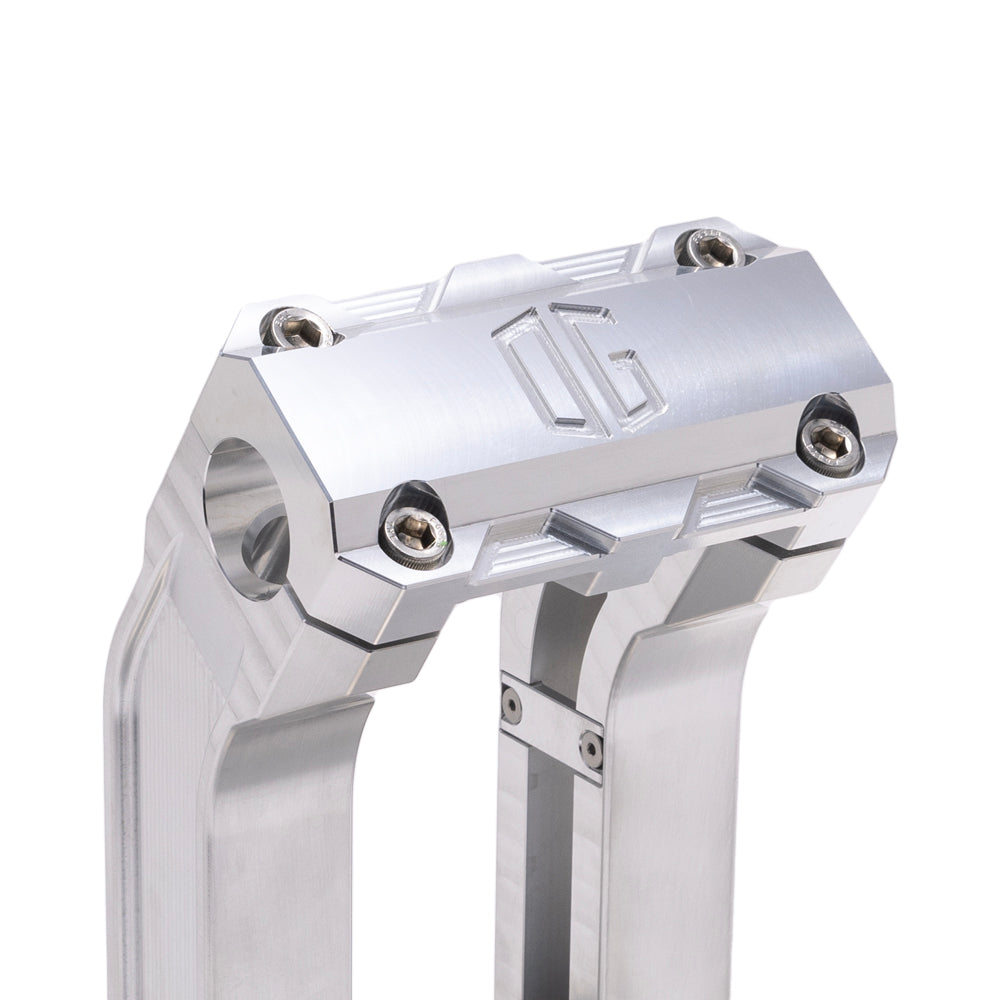 OG Aluminum 2 inch Pull Straight Risers with Aluminum Standard Top Clamp