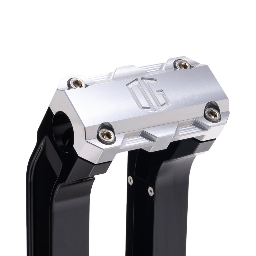 OG Black 2 inch Pull Straight Risers with Aluminum Standard Top Clamp