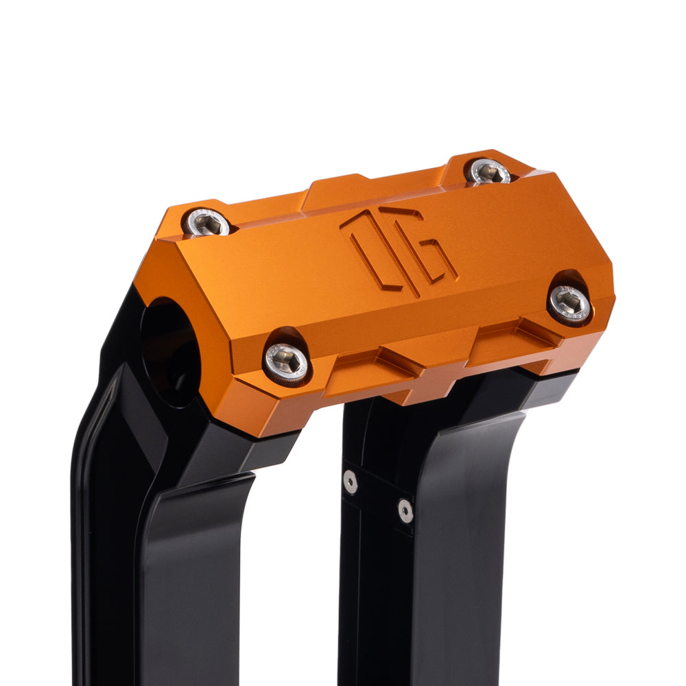 OG Black 2 inch Pull Straight Risers with Orange Standard Top Clamp