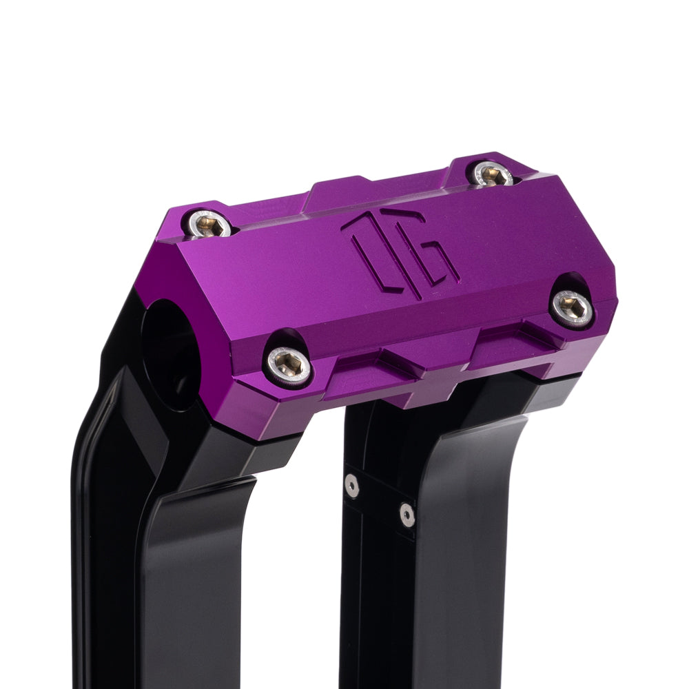 OG Black 2 inch Pull Straight Risers with Purple Standard Top Clamp