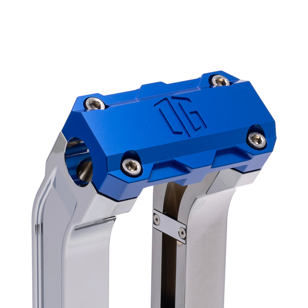 OG Chrome 2 inch Pull Straight Risers with Blue Standard Top Clamp