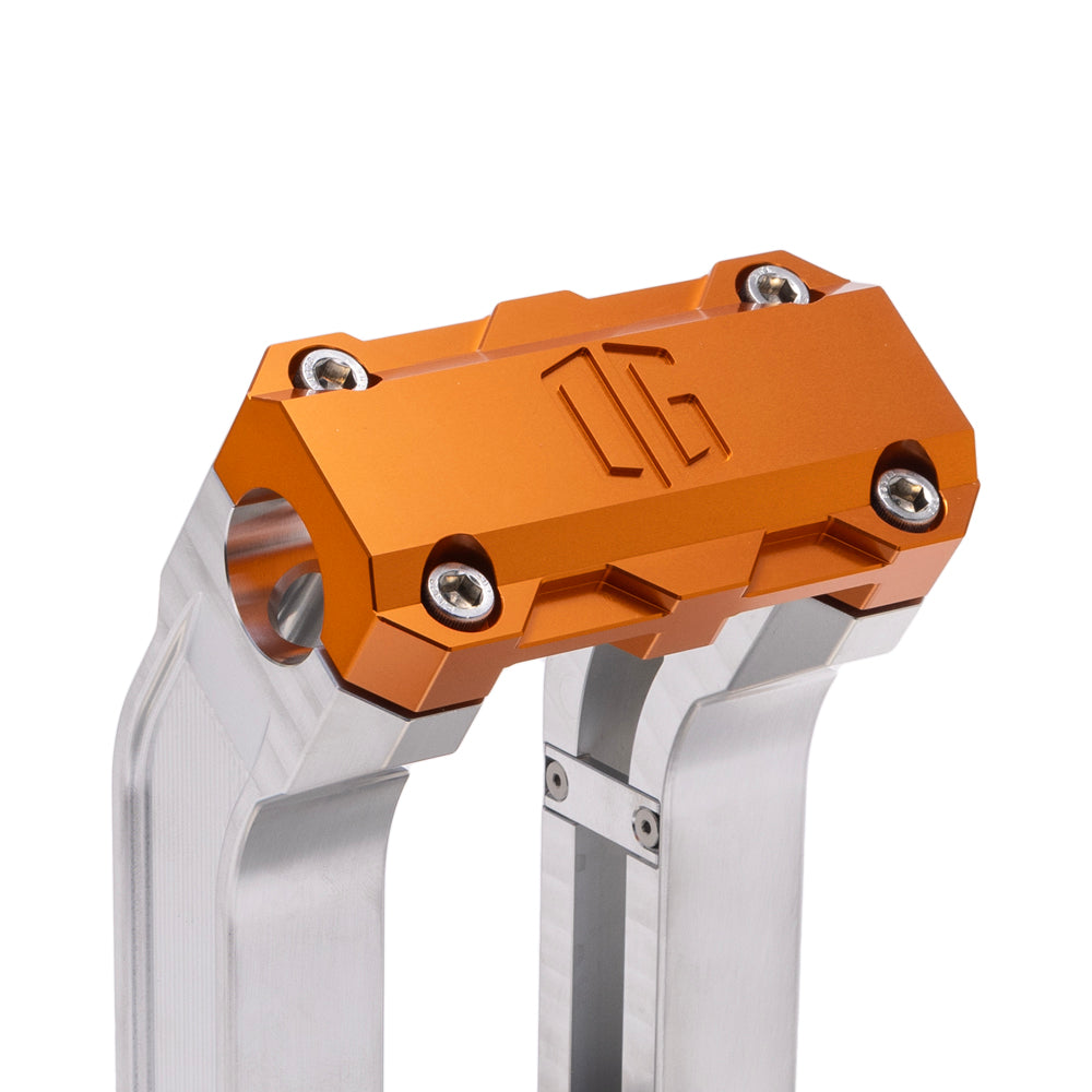 OG Aluminum 6.5 inch Straight Risers with Orange Standard Top Clamp