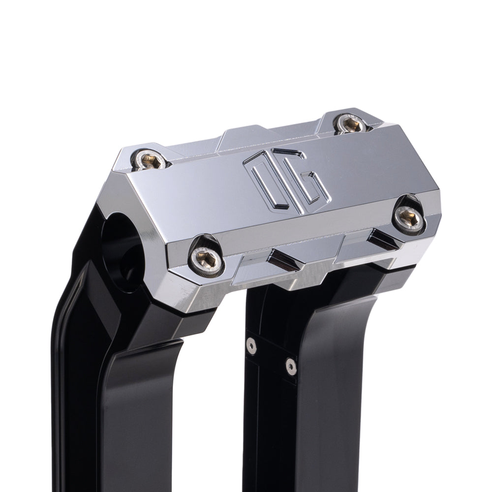 OG Black 6.5 inch Straight Risers with Chrome Standard Top Clamp