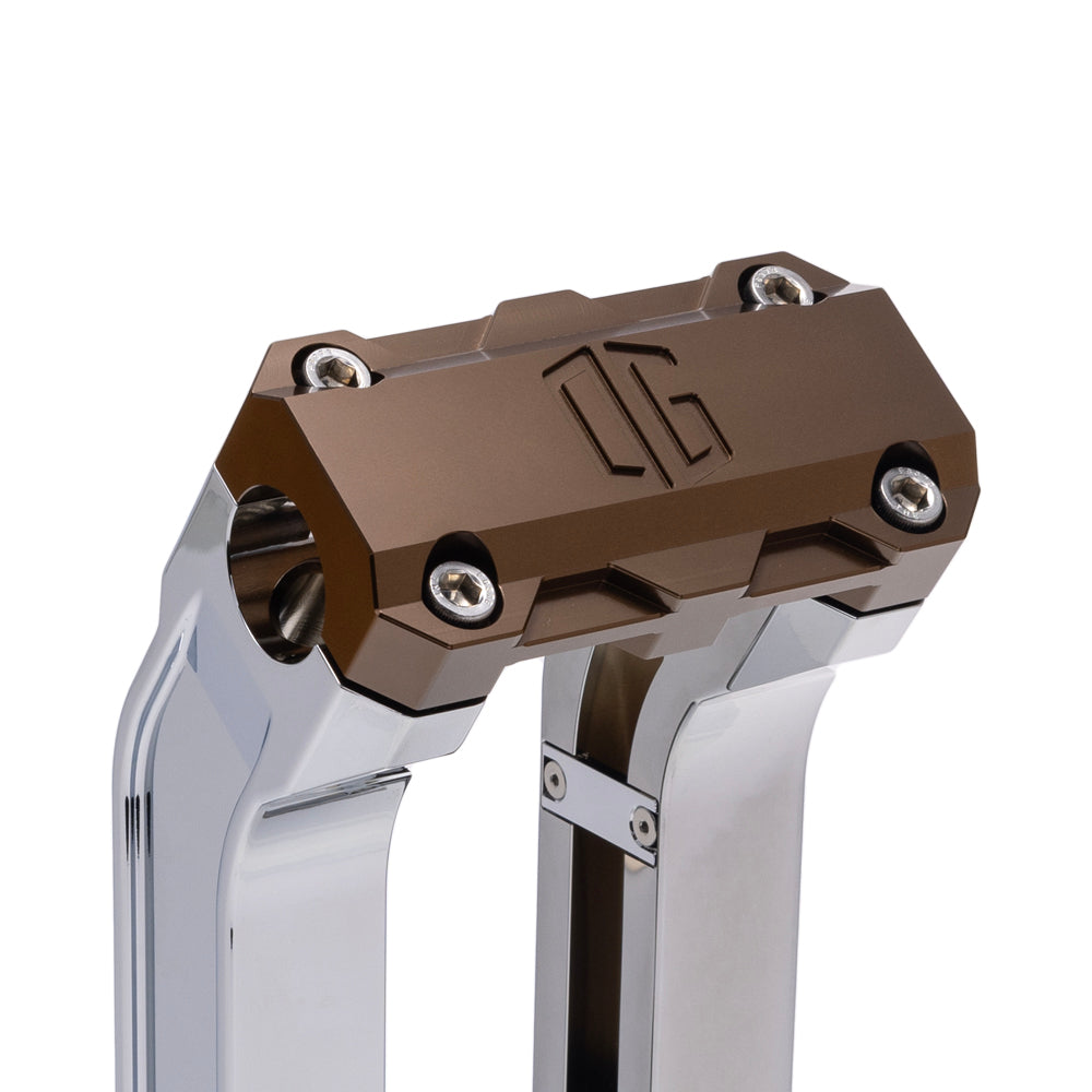 OG Chrome 6.5 inch Straight Risers with Bronze Standard Top Clamp