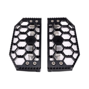 Black HoneyComp V3 Floorboards for Indian Bagger Models